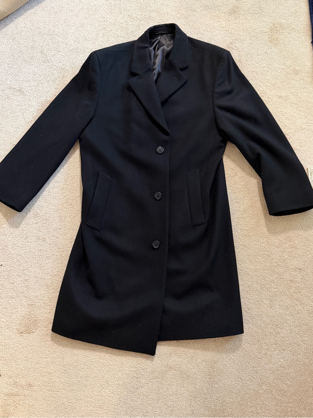 London Fog Black Single-Breasted Pea Coat